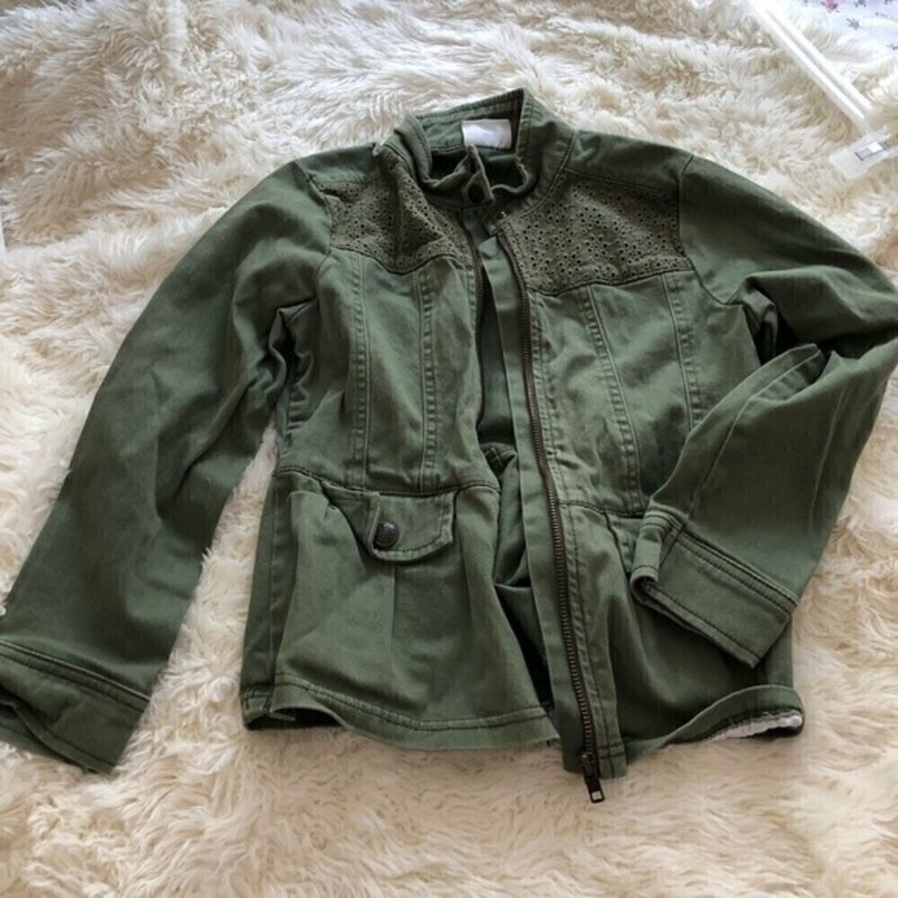 Gymboree Army Green Denim Jacket Size7/8